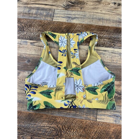 Zyia Active Sports Bra Floral Racerback Floral Reflective Light N Tight Medium - Picture 4 of 5